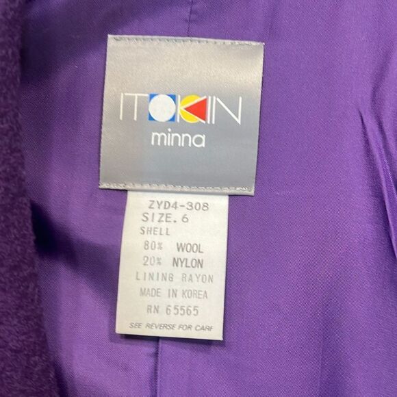 itokin minna vintage wool trench coat-‎ Women size 6 - Picture 4 of 7